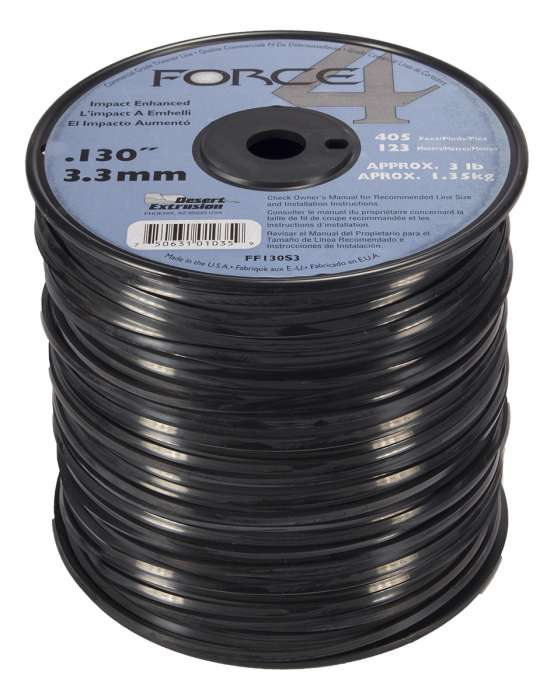 Trimmer line force 4™ shaped black .130" / 3.3mm