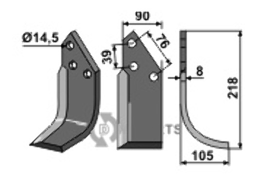 Blade, right model fitting for Breviglieri 0066046D