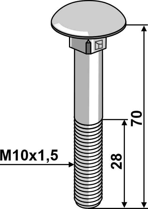 Flachrundschraube M10 verzinkt ohne Mutter