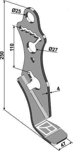 Depth gauge - left fitting for Maschio / Gaspardo G16043842