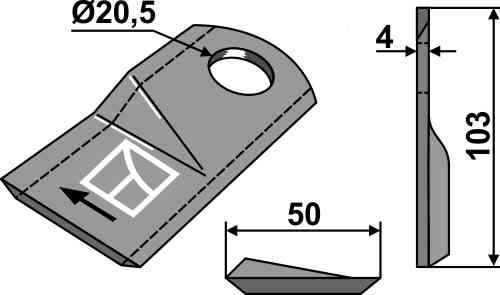 Rotary mower blade fitting for Kuhn K6802980