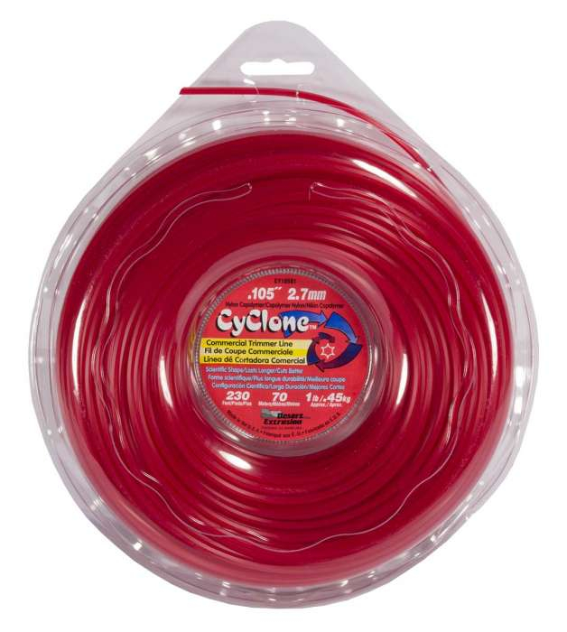Trimmer line cyclone™ shaped red .105" / 2.7mm