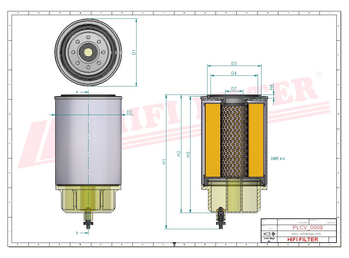 Fuel water separator filter  passend voor vmc fs 555006