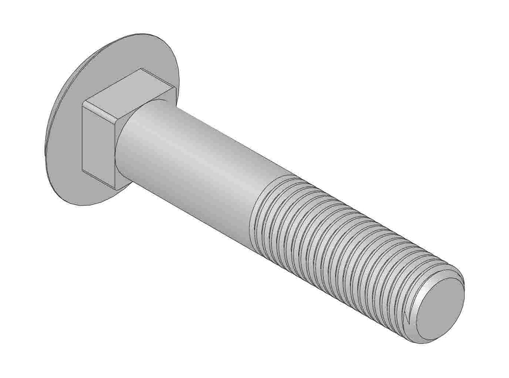 BOLT - CARRIAGE 3/8-16 X 2 GR 5