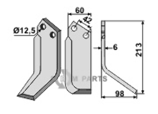 Blade, right model fitting for Nibbi Bruno G119