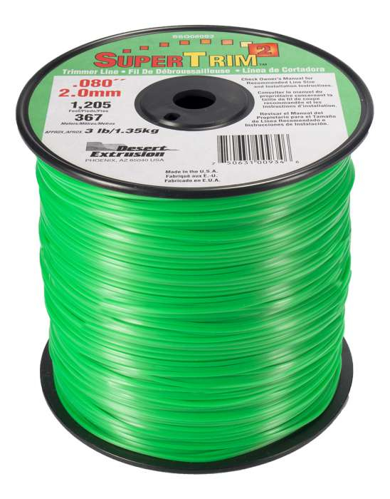 Trimmer line supertrim2™ shaped green spool .080" / 2.0mm