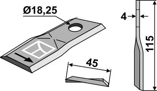 Rotary mower blade fitting for Kuhn 55906000