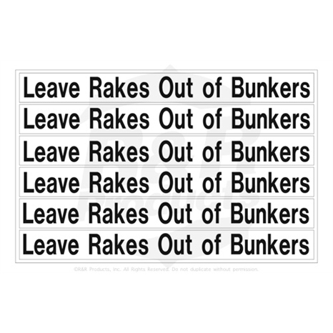 Decals - leave rakes out of bunkers - set/6