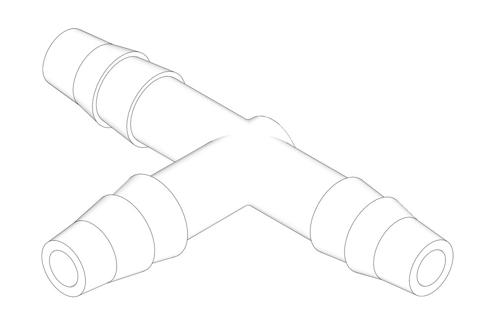 Connector - plastic tee - 1/4 id hose