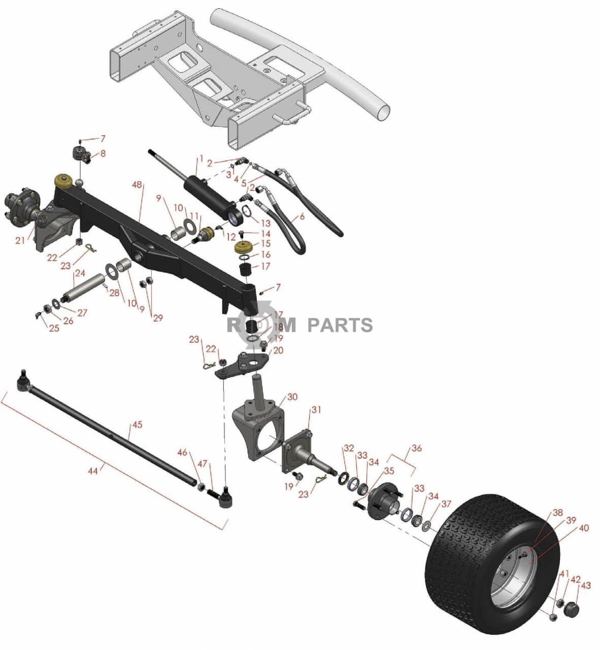 Replacement parts for RM 5210D 5410D 5510D 5610D Rear axle