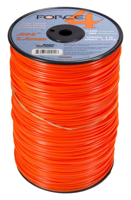 Trimmer line force 4™ shaped orange .095" / 2.4mm