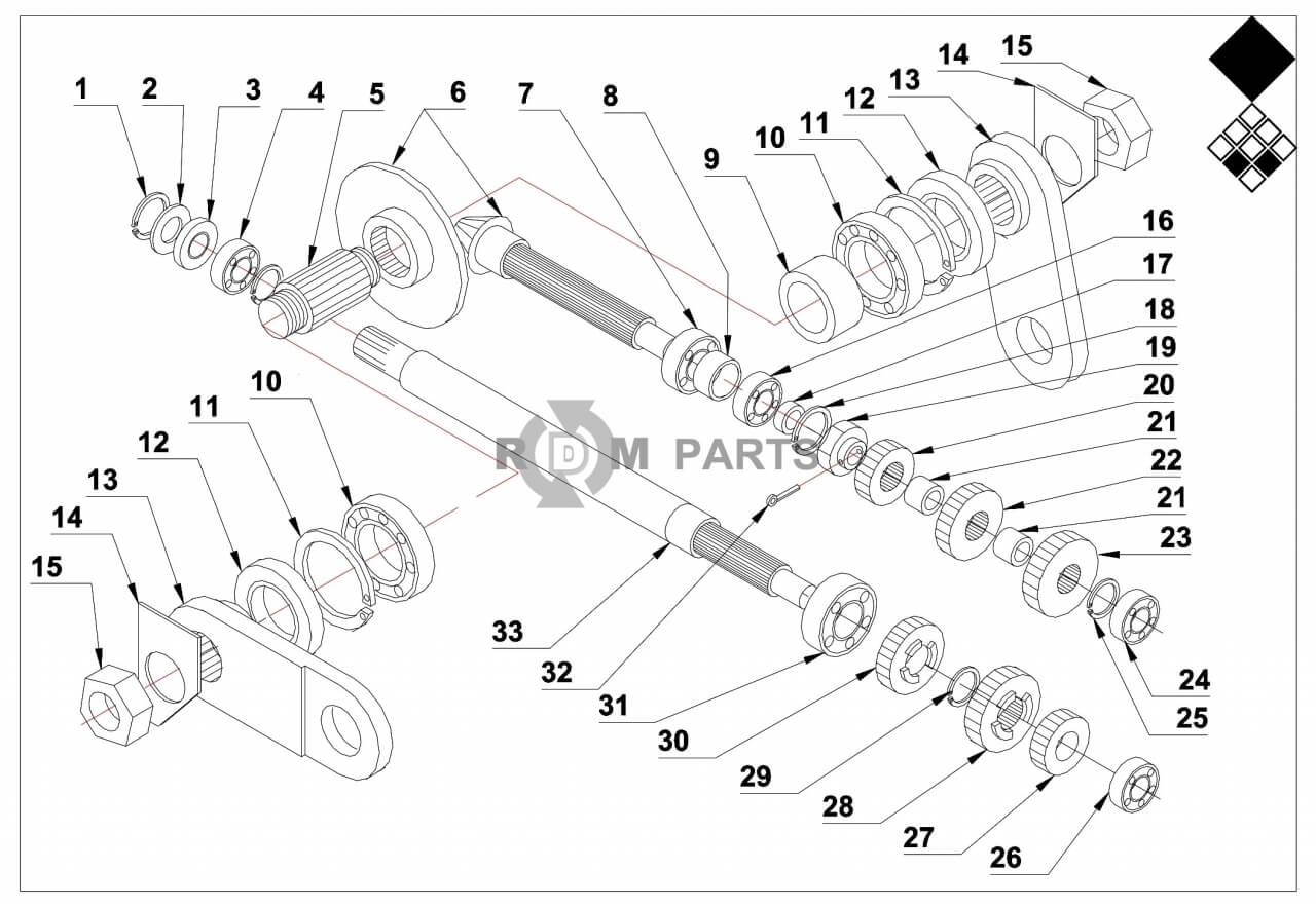 Replacement parts for VD7316 Transmissie