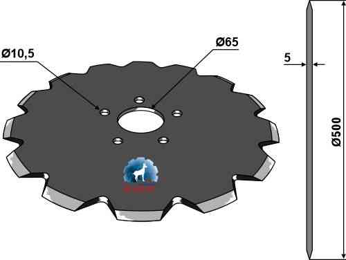 Coulterfor plow Ø500x5 fitting for Kuhn 110027