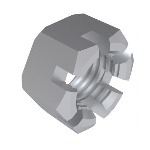 Nut - 1-1/8 -7 zinc slotted