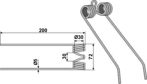 Hay tine fitting for Claas 8072971 - 8072972