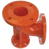 Leemco Bogenflansch x Flansch 90° mit Fuß