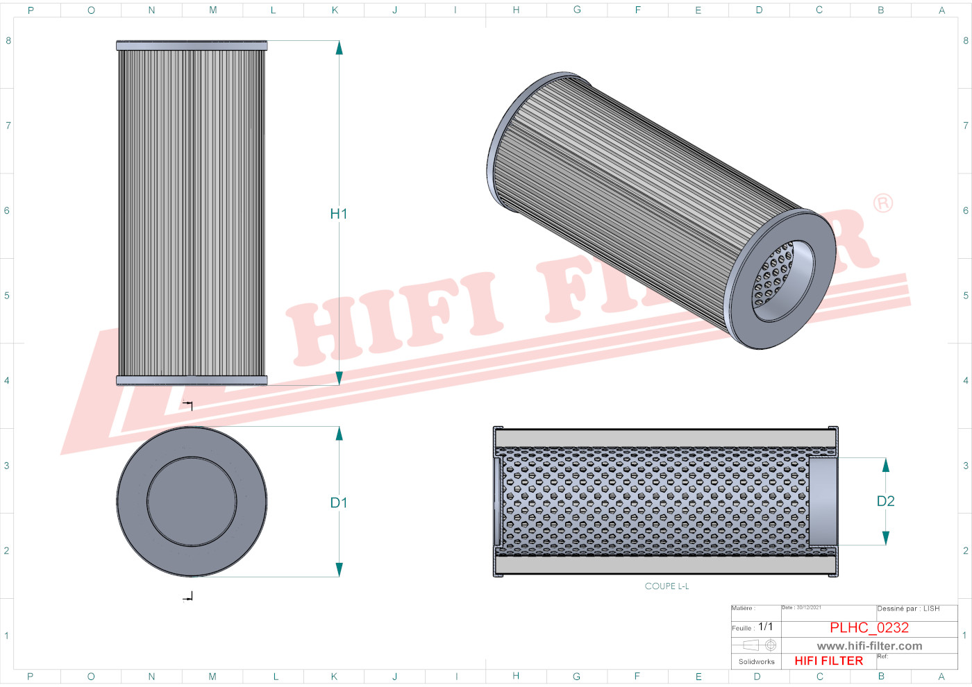 Hydraulic filter passend voor parker 939930