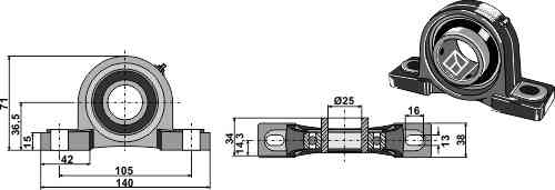 Stehlager UCP - Ø40