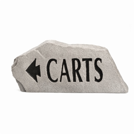 Direction sign - "carts" - greystone