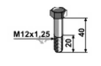 Sechskantschraube mit feingewinde - m12x1,25 - 12.9 51-1240