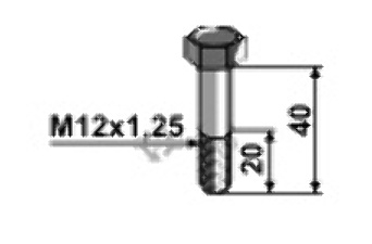 Hexagon bolts with metric fine thread - m12x1,25 - 12.9 51-1240