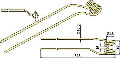 Hay tine - right model fitting for Krone 265 011 0