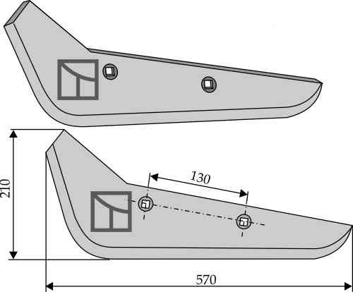 Beet lifter share, left model fitting for Agrifac 8270821