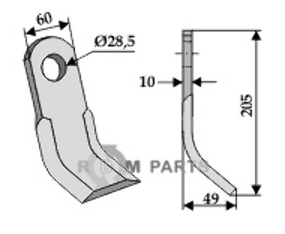 RDM Parts Y-blade fitting for Berti C6010F28