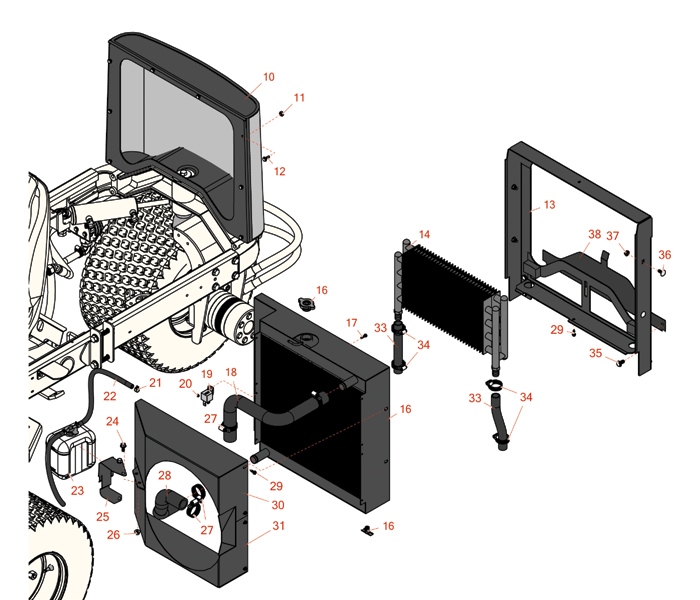 Radiator and air intake parts suitable for your Toro Groundsmaster 3500-D