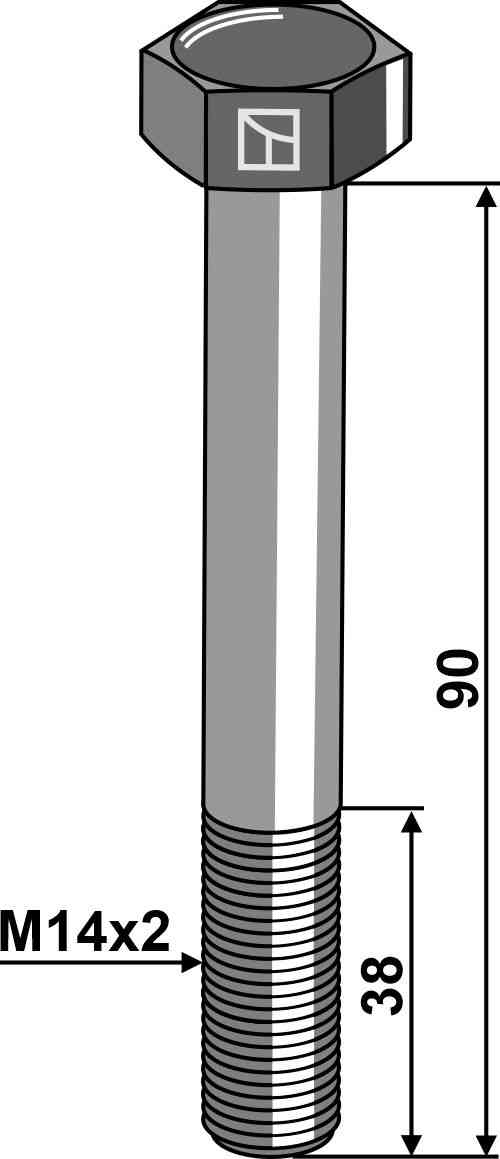 Shear bolt M14 without nut