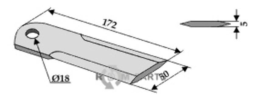 Straw chopper flail blade