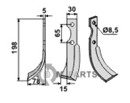 Blade, left model fitting for Eurosystem 260015211