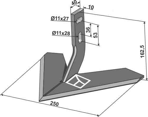 Vleugelschaar 250mm passend voor Monosem 10100016