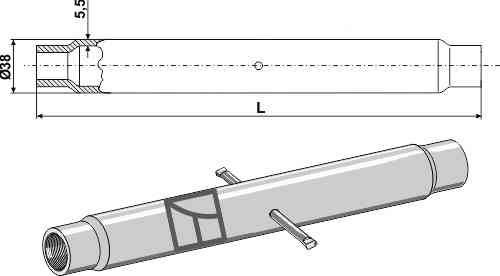 Topstangbuis M24x3