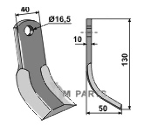 RDM Parts Y-blade fitting for Kverneland 7800080