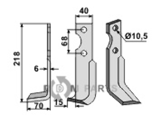 Freesmes, linkse uitvoering passend voor Benassi S.308 - 6CM106