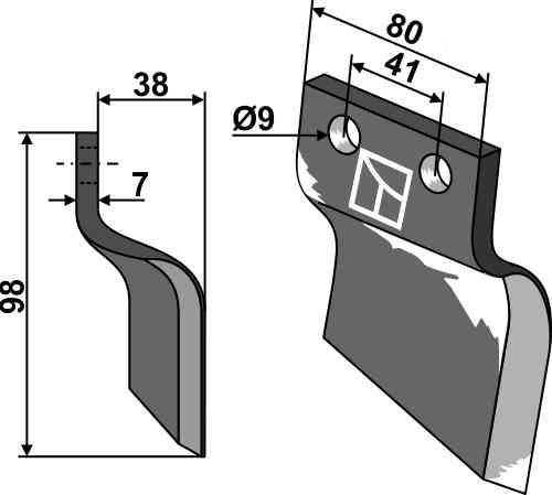RDM Parts Mes voor grachtenfrees, rechts passend voor Oosterlaan G.T.2 RE RDM Parts Mes voor grachtenfrees, rechts passend voor Oosterlaan G.T.2 RE