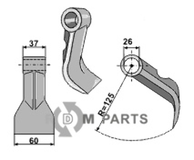 RDM Parts Hamerklepel passend voor Bomford 7390276