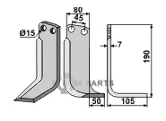 Blade, right model fitting for Eberhardt 1530