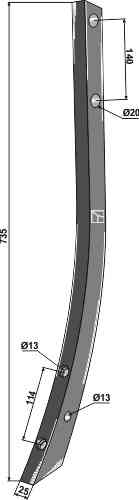 Cultivator shank fitting for Köckerling Topmix 506048