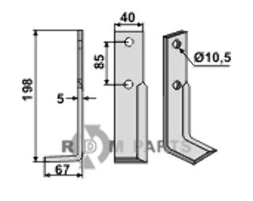 Blade, left model fitting for M.A.B. Bocchini 9063