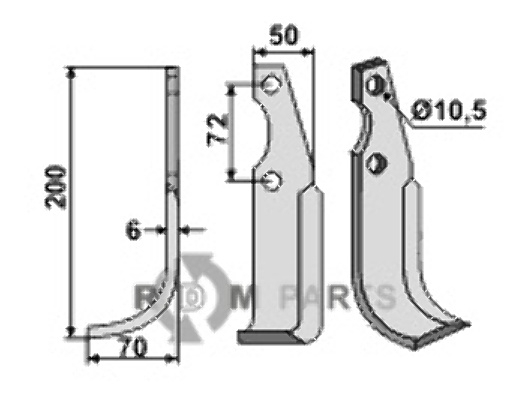 Fräsmesser, linke Ausführung geeignet für Casorzo SU4 - CU6