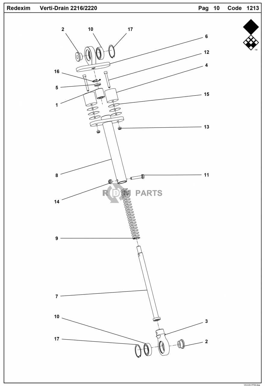 Replacement parts for VD2216-2220 Veerdemper