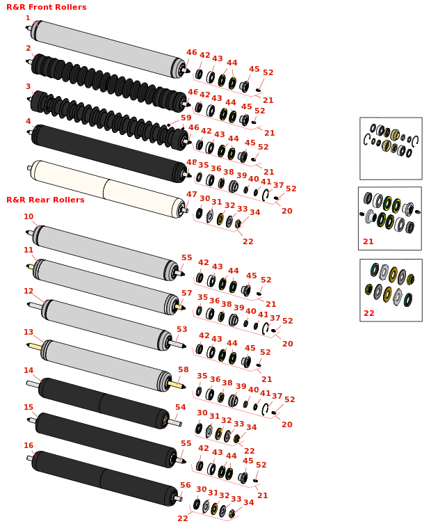 Toro Reelmaster 5510-D Rollers