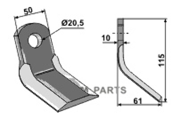 RDM Parts Y-blade fitting for Maschio / Gaspardo M03400406