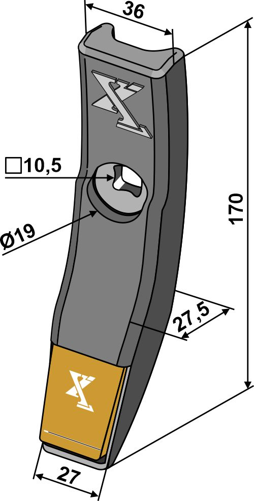 Schaarpunt - Carbide passend voor Väderstad 207053