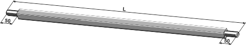 Vierkante as 720 - M27x2