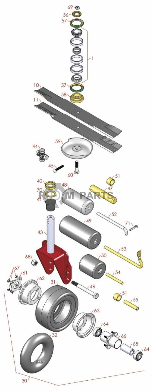 Replacement parts for Toro 3280D & 3320D parts 60'' Deck Model 30366