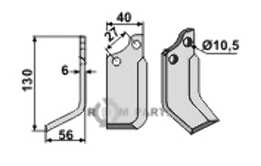 Blade, left model fitting for B.C.S. 48433