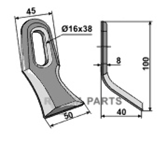 RDM Parts Y-blade fitting for Bomford 41654.01